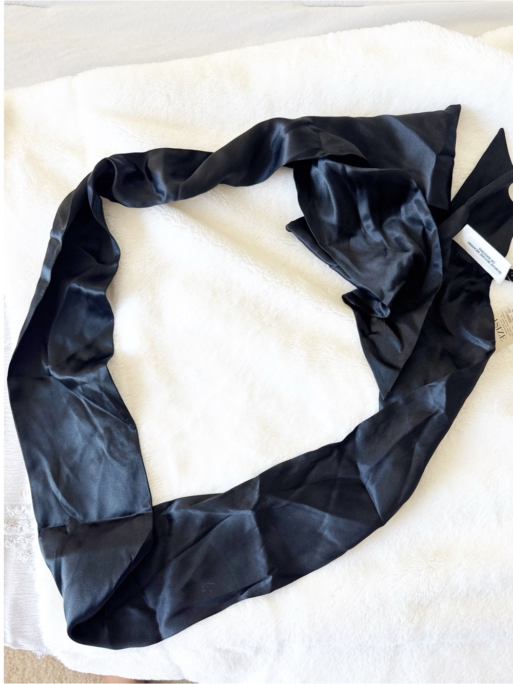 Vintage 90s Anne Taylor black silk scarf NWT